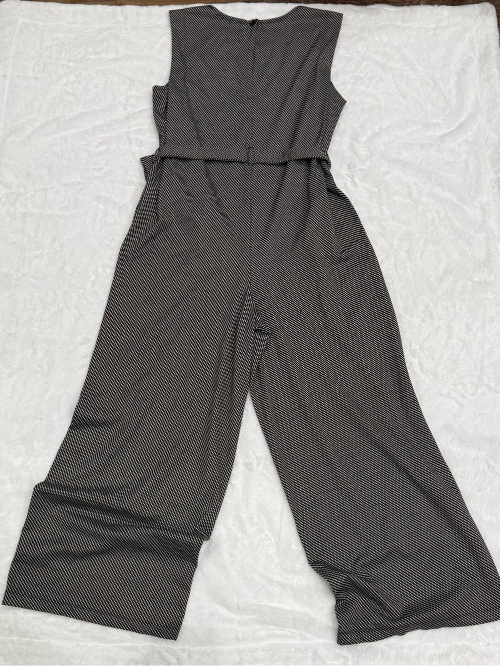Max Studio Black & White Striped Sleeveless Jumpsuit - Picture 2 of 4